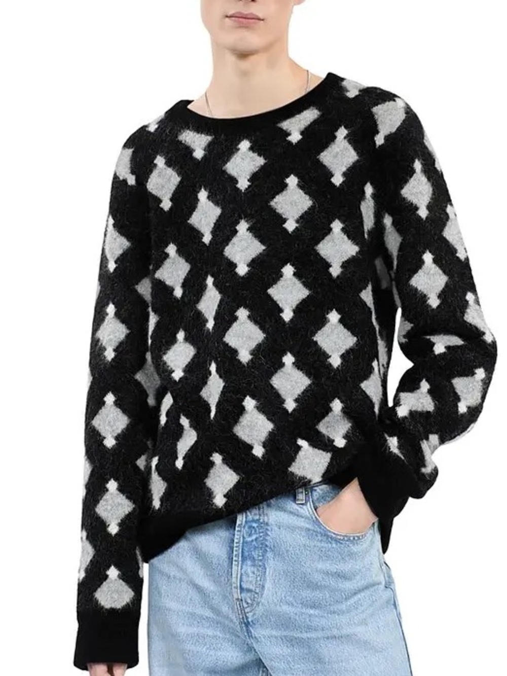 ✔️26 BNWT The Kooples Diamond Geo Knit Sweater $565